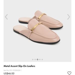 Charles&keith Metal Accent Slip-On Loafe
